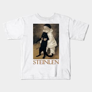 Pierrot et le Chat by Theophile Steinlen Kids T-Shirt